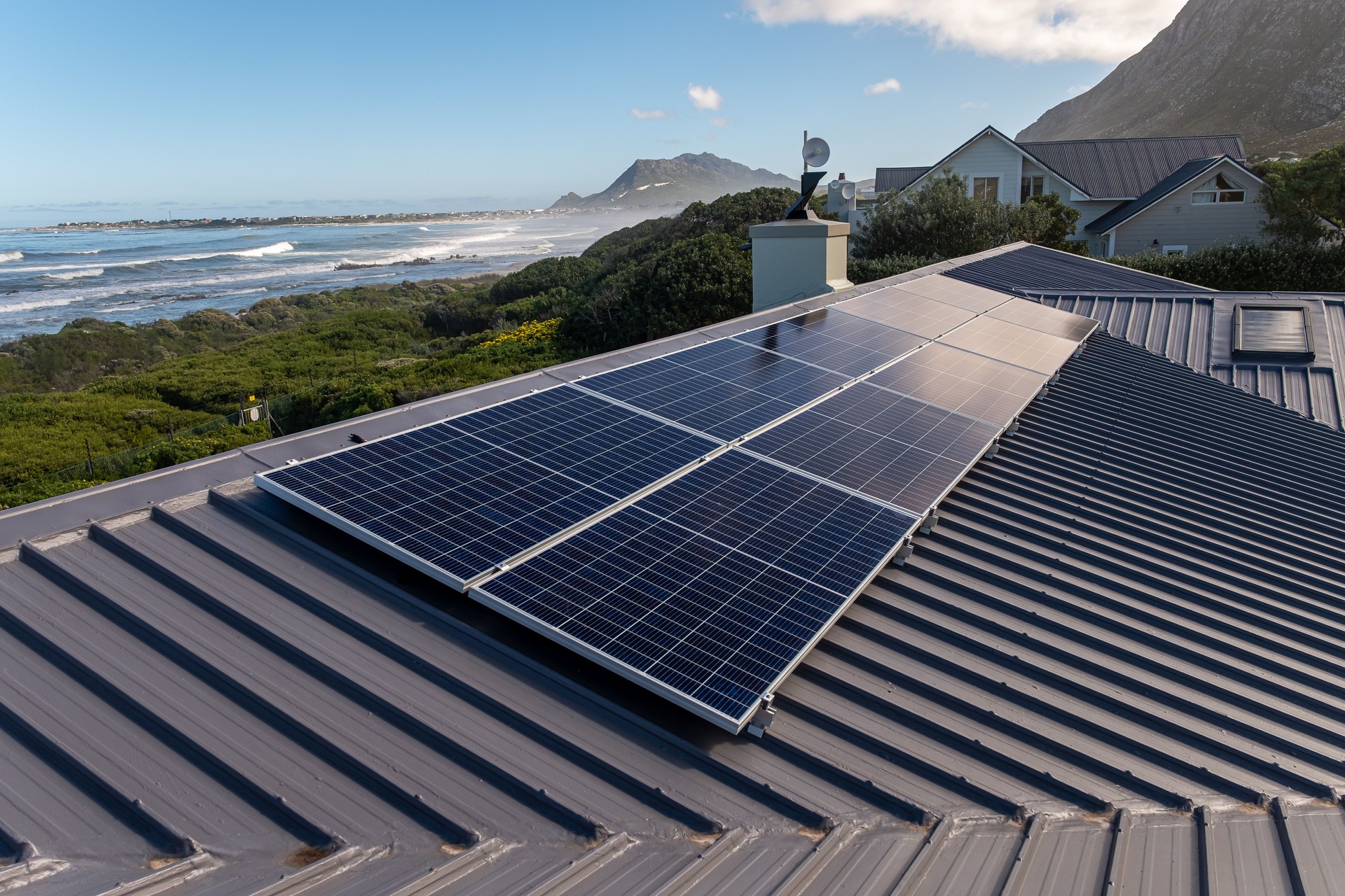 Solar panels installed on a residential roof